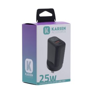 adaptador 220 tipo c usb 25w car 2501 karsen