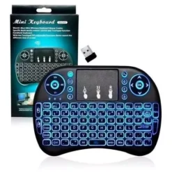 teclado + mouse control smart tv retroiluminado mini keyboard
